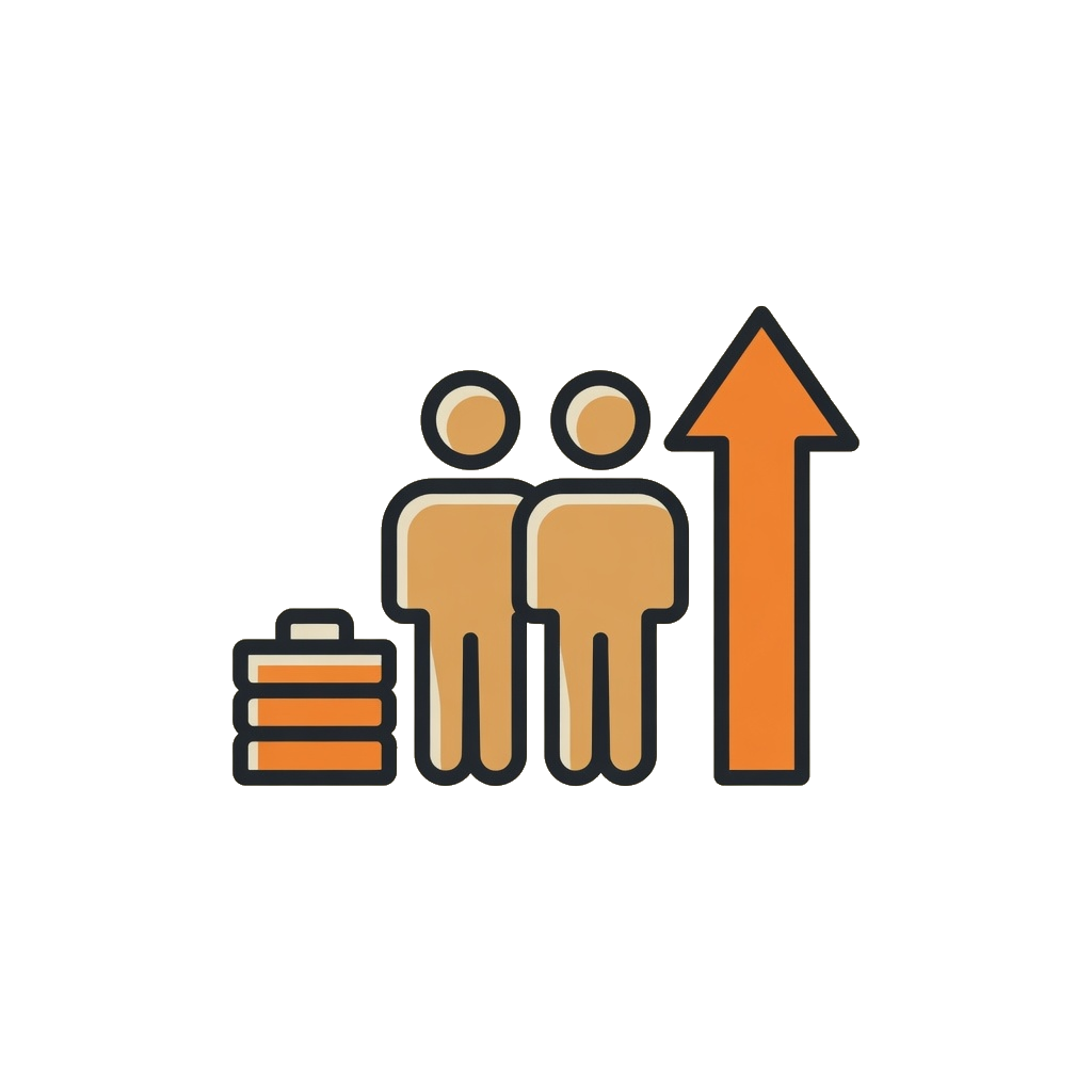 Same team handling more clients as capacity grows