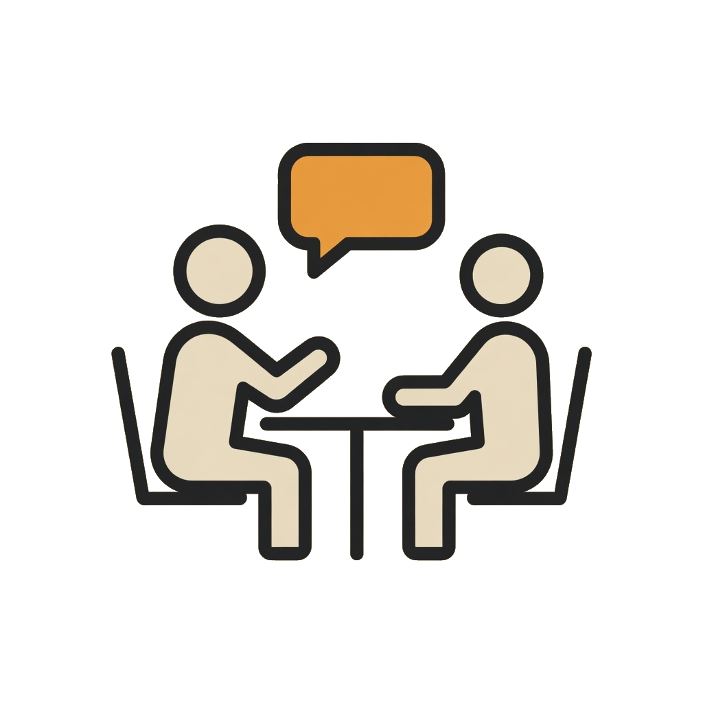 Two people in a private coaching conversation